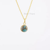 Copper Amazonite Necklace - Gold Plated Pendant Necklace - 12mm - Solid Silver - Trendy Jewelry - Jewelry For New Mom - Gift For Bridesmaid